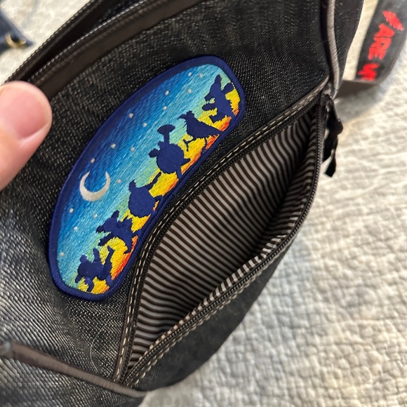 Custom Grateful Dead Blue Crossbody Bag with Decorative Patches - One of a Kind! - Picture 3 of 10
